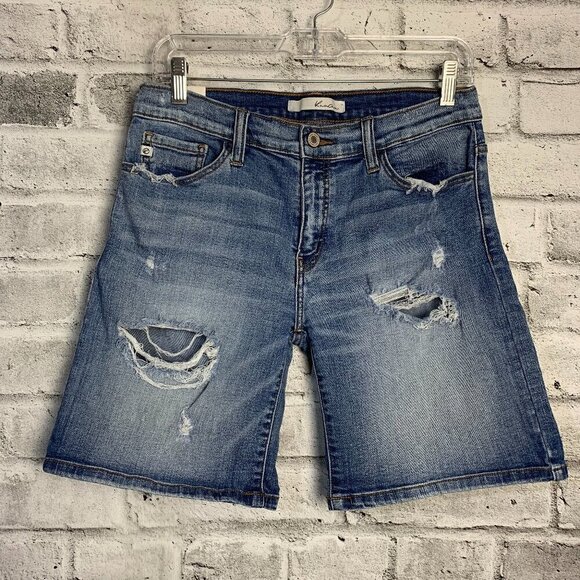 KanCan Estilo Jorts Distressed Denim Bermuda Jean Shorts - Picture 1 of 8